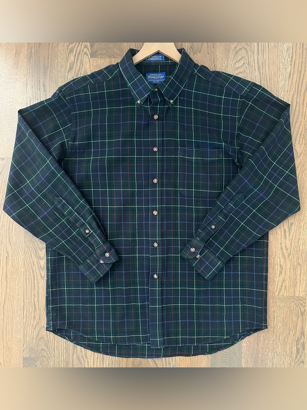 Pendleton Sir Pendleton Men's Worsted Wool Shirt in Hunting Tartan Green XL - Picture 7 of 13
